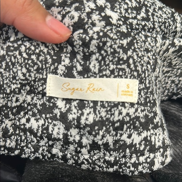 Sugar Rain- Women's Black and White Plaid Coat - Picture 9 of 9